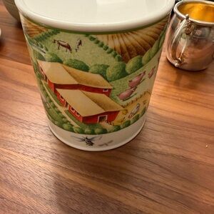 Tiffany & Co. Farmhouse Design Bank with Red and Green Accents